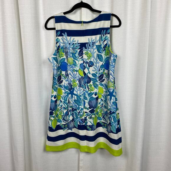 Eliza J Blue Tropical Floral Sheath Dress Sz.14 NWT - Picture 7 of 12